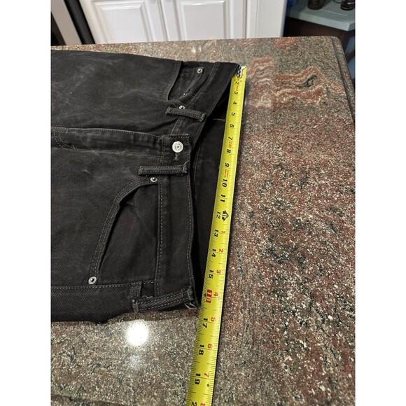 Levis 505 Jeans Mens 33x30 Black Regular Fit Straight Leg Dark Wash Denim Cotton - Picture 8 of 11